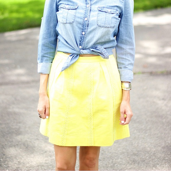 J.crew Cotton Pique Lace Stripe Skirt - Picture 7 of 8